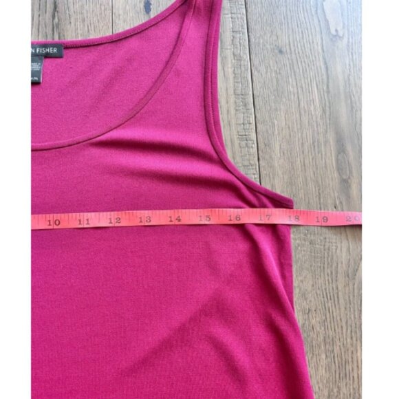 Eileen Fisher 100% Silk Sleeveless Tunic Blouse Size M Cranberry Pink Red - Picture 5 of 7